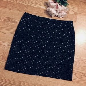 Loft Petites Navy Dotted Skirt